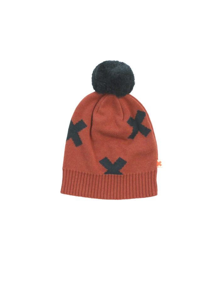 LOGO BEANIE KNIT TERRACOTA - Image 1