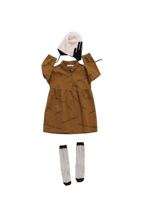 MANY WORDS WOVEN DRESS