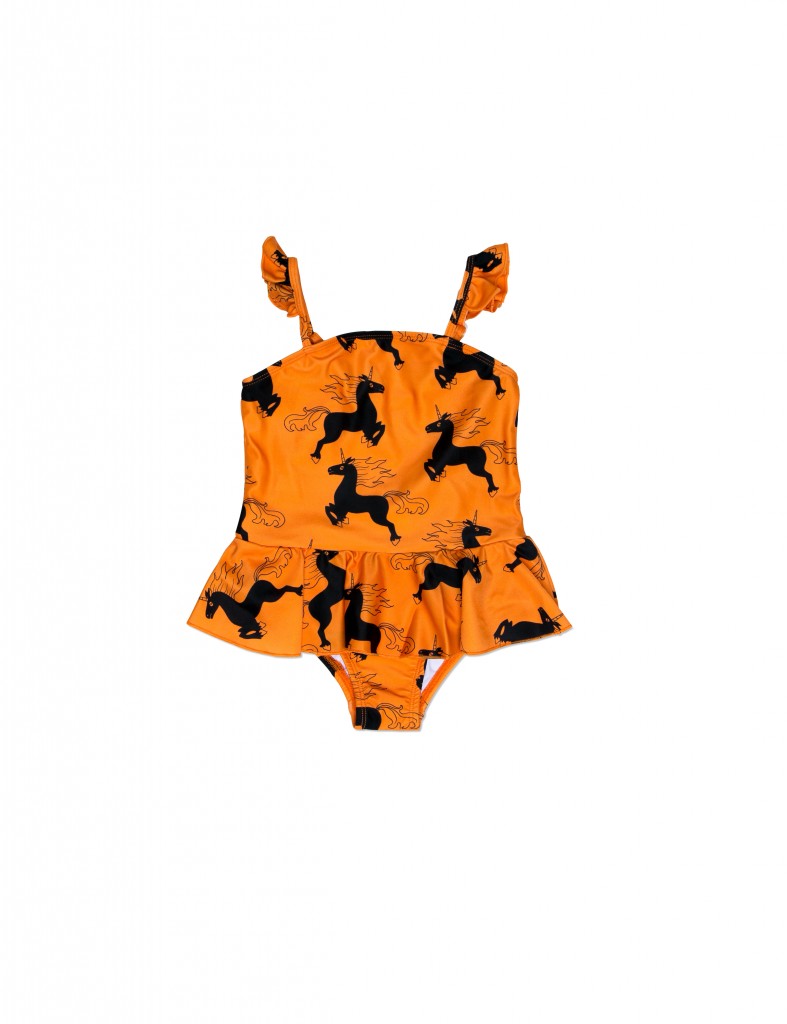 UNICORN SKIRT SWIMSUIT ORANGE - Image 1