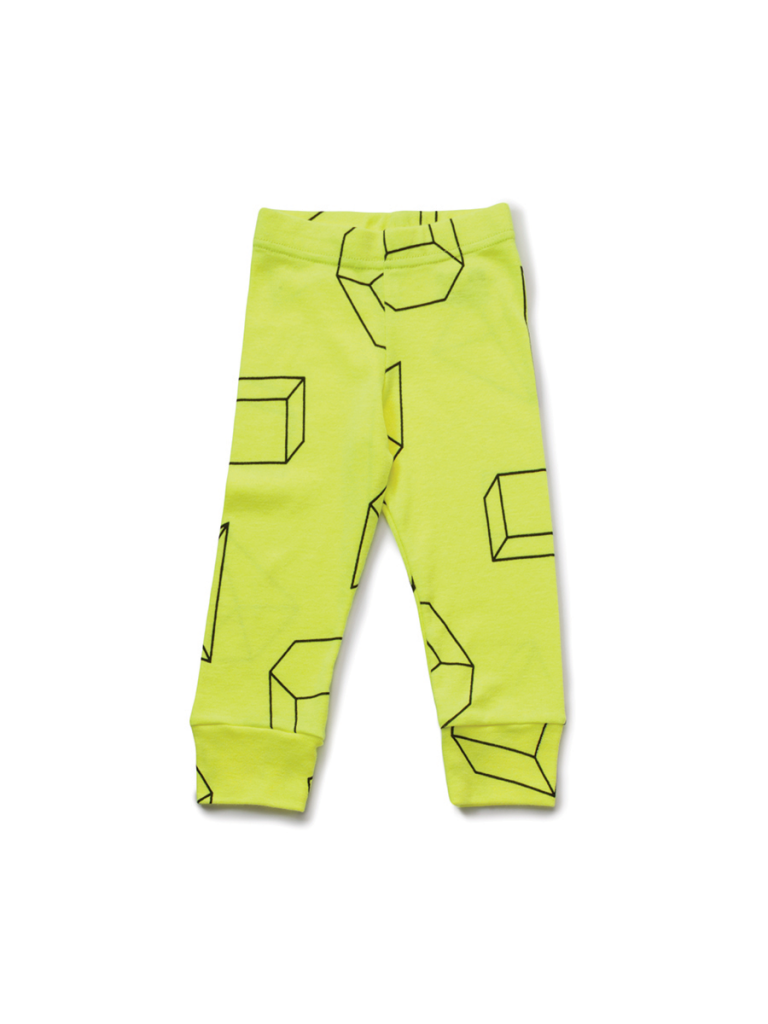 GEOMETRIC LEGGINGS - NEON YELLOW - Image 2