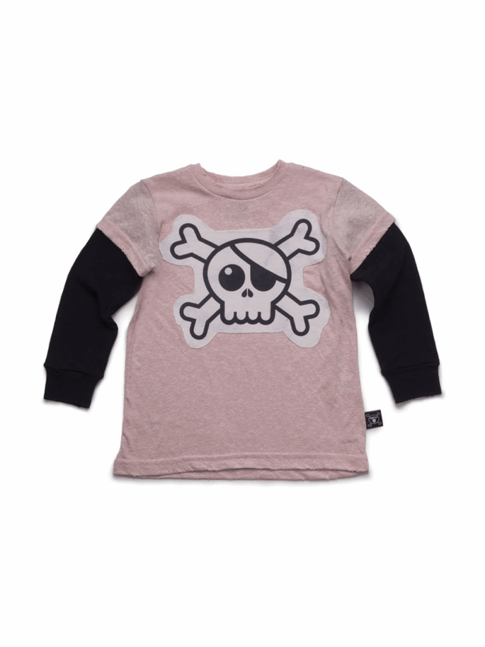 SKULL PATCH T-SHIRT POWDER PINK - Image 1