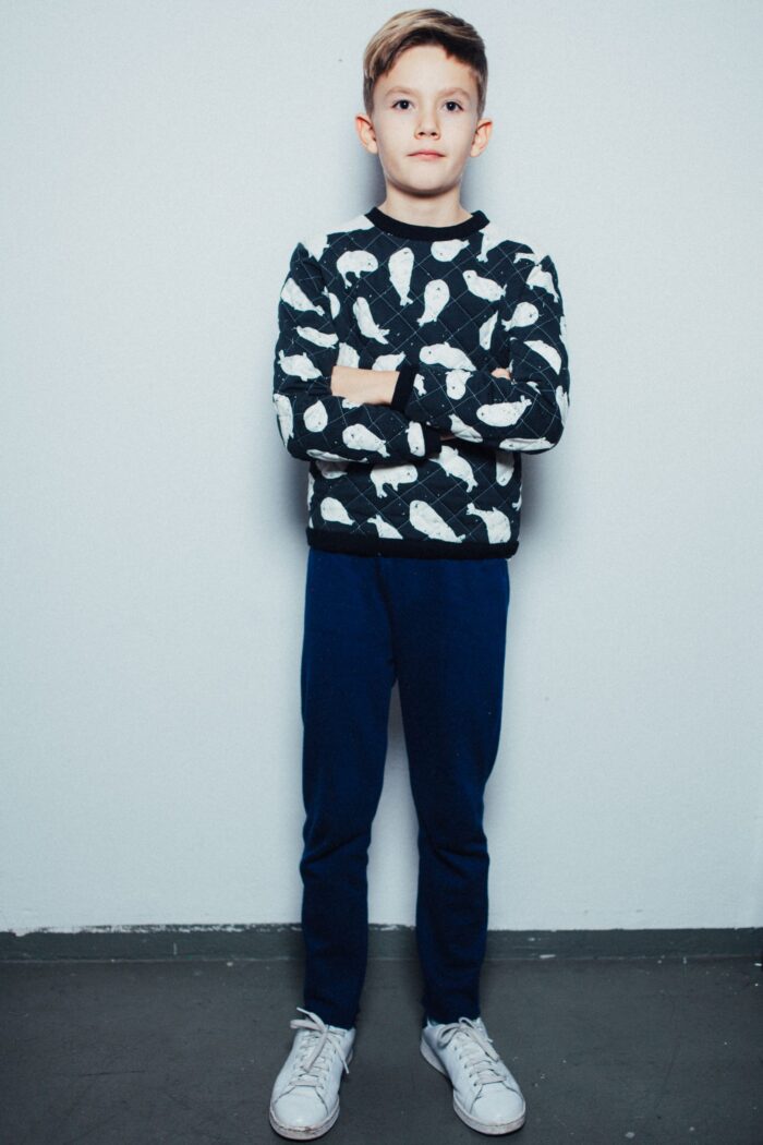 PADDED SWEATER BALCK WHALES - Image 3