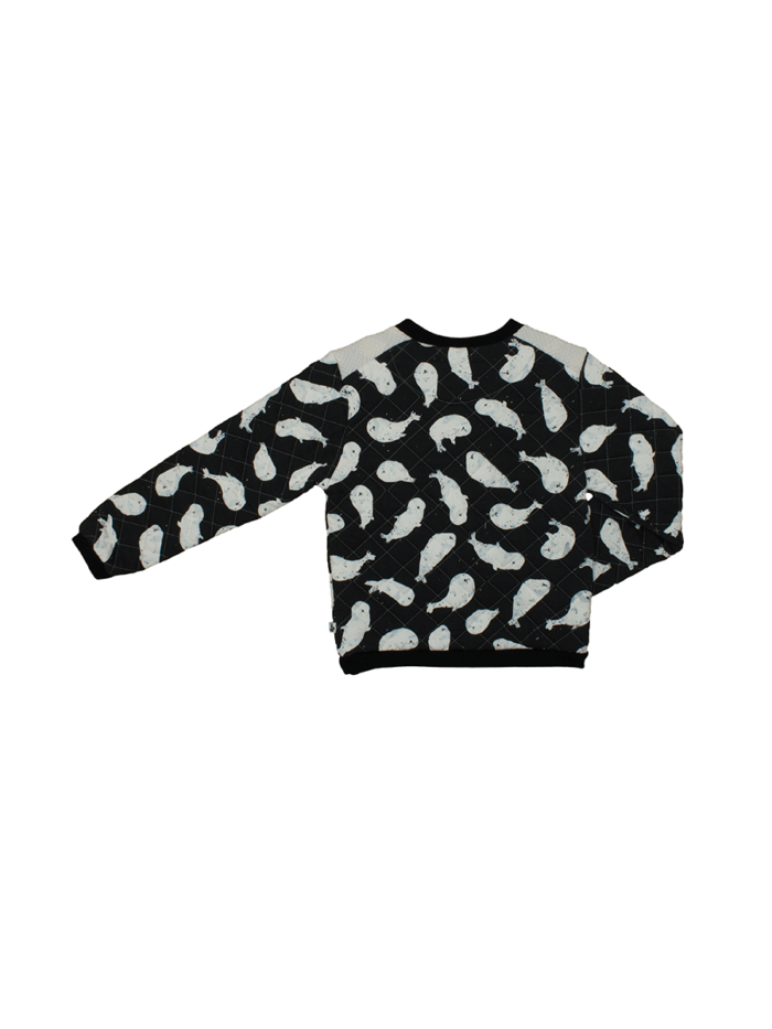 PADDED SWEATER BALCK WHALES - Image 2