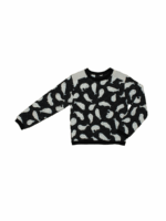 PADDED SWEATER BALCK WHALES