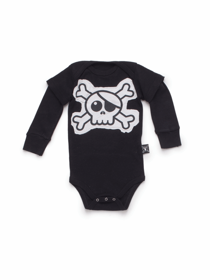 SKULL PATCH ONESIE BLACK - Image 1