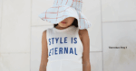 LIGHT BLUE GRID SUN HAT - Image 2