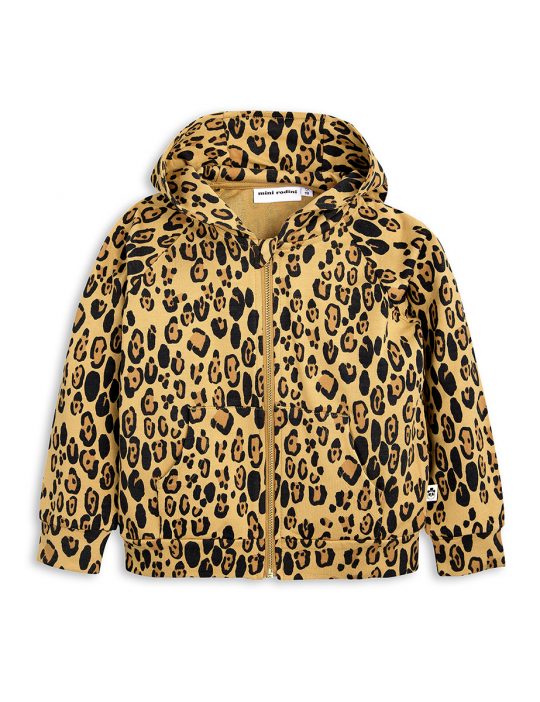 LEOPARD ZIP HOOD BEIGE