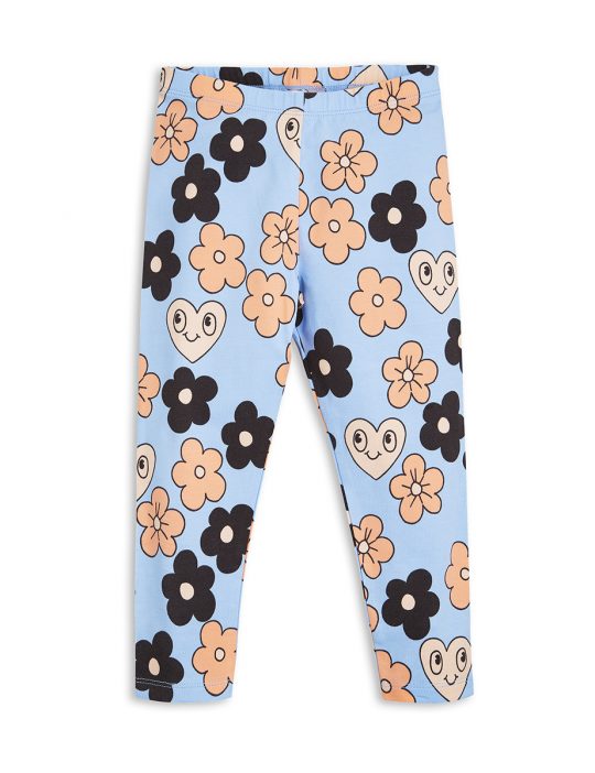 FLOWERS LEGGINGS LIGHT BLUE