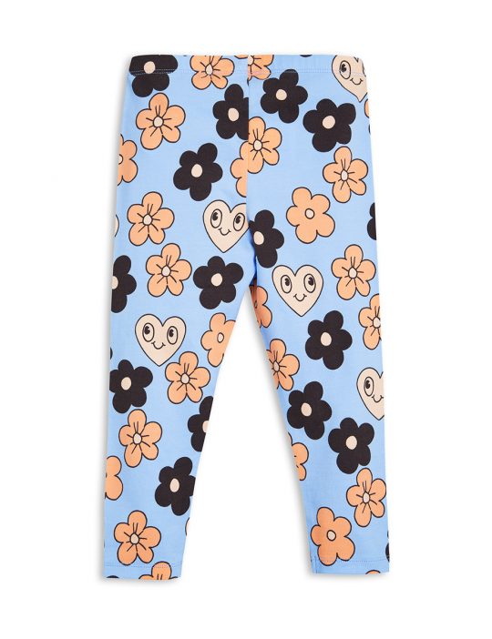 FLOWERS LEGGINGS LIGHT BLUE