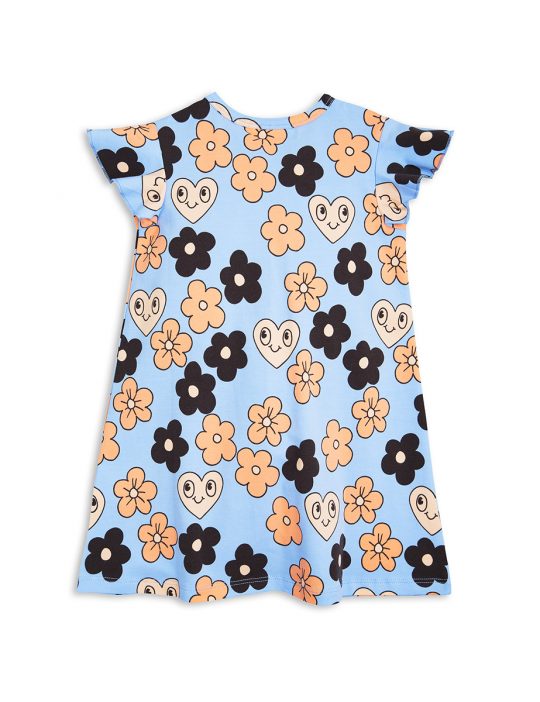 FLOWERS WING DRESS LIGHT BLUE