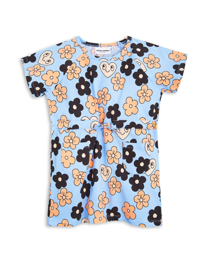 FLOWERS TEE DRESS LIGHT BLUE - Image 2