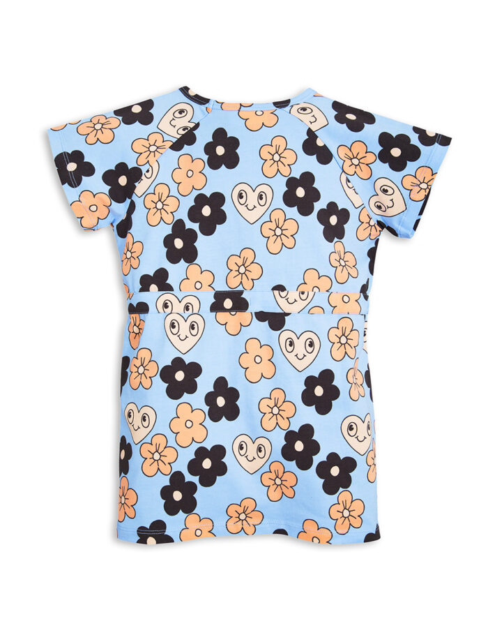 FLOWERS TEE DRESS LIGHT BLUE - Image 1