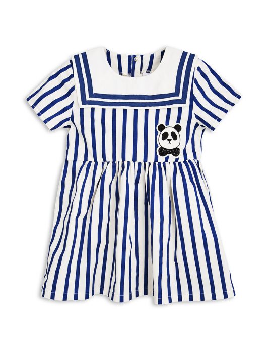 STRIPE WOVEN SAILOR DRESS BLUE
