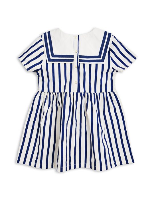 STRIPE WOVEN SAILOR DRESS BLUE