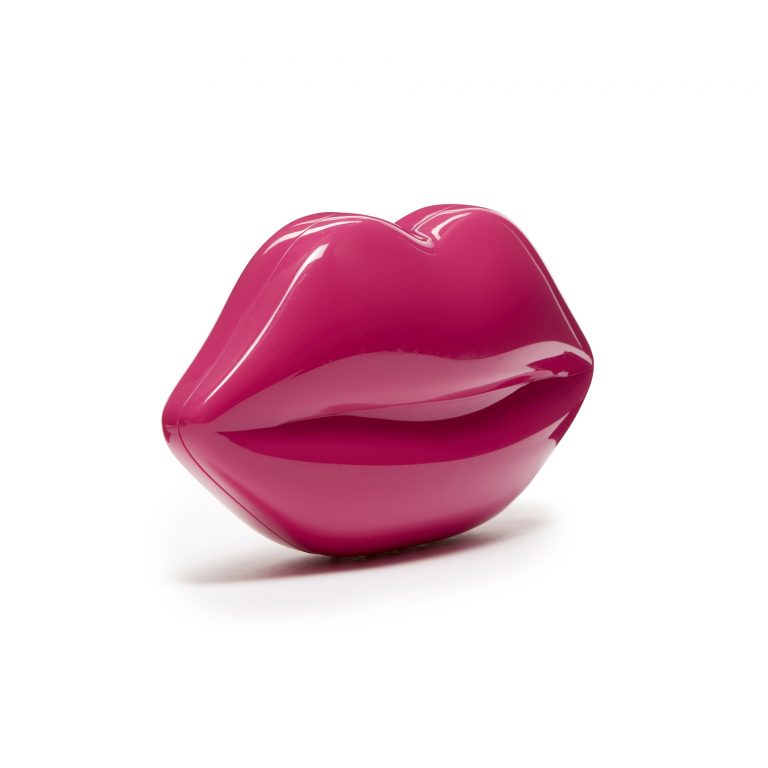 SHOCKING PINK PERSPEX LIPS CLUTCH