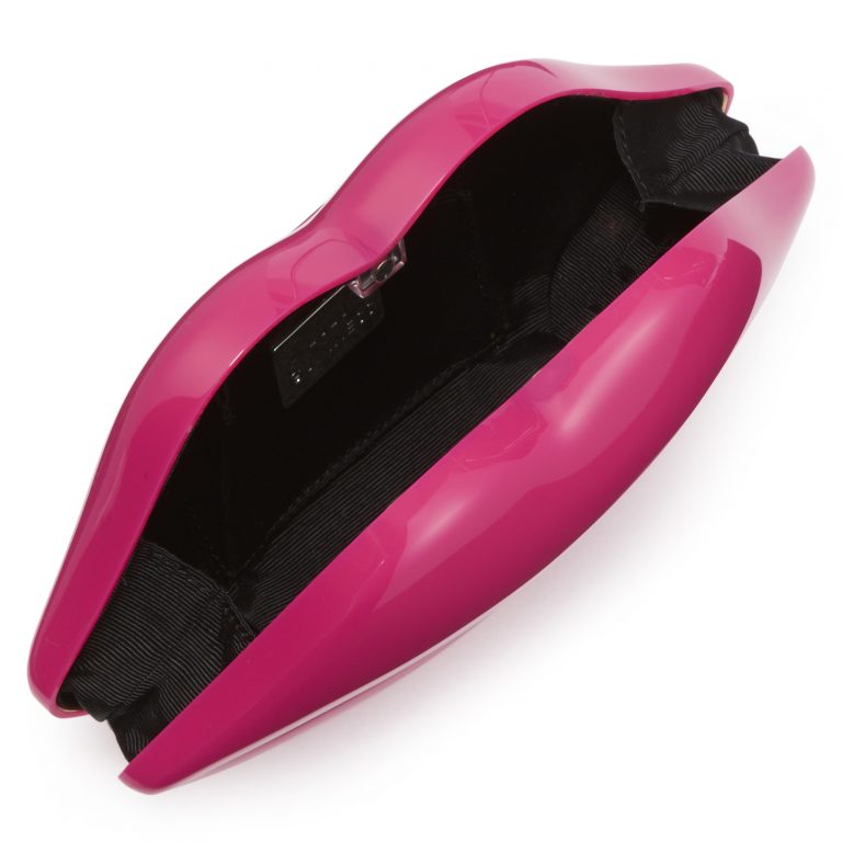 SHOCKING PINK PERSPEX LIPS CLUTCH