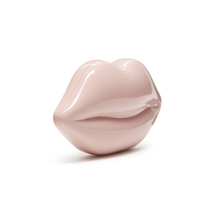 DUSKY PINK PERSPEX LIPS CLUTCH - Image 2