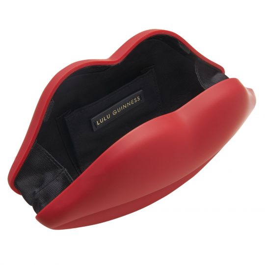 RED POWDER COATED LIPS CLUTCH