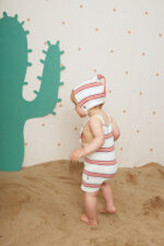 KNIT ROMPER WHITE / MULTI STRIPES - Image 2