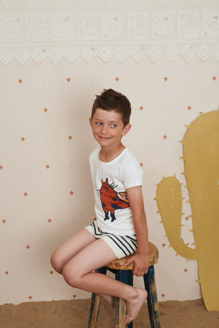 RETRO SHORTS WHITE / DARK NAVY STRIPES - Image 2