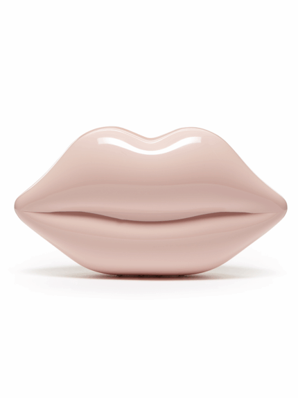 DUSKY PINK PERSPEX LIPS CLUTCH