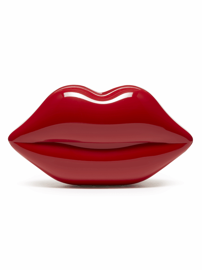 RED PERSPEX LIPS CLUTCH - Image 1