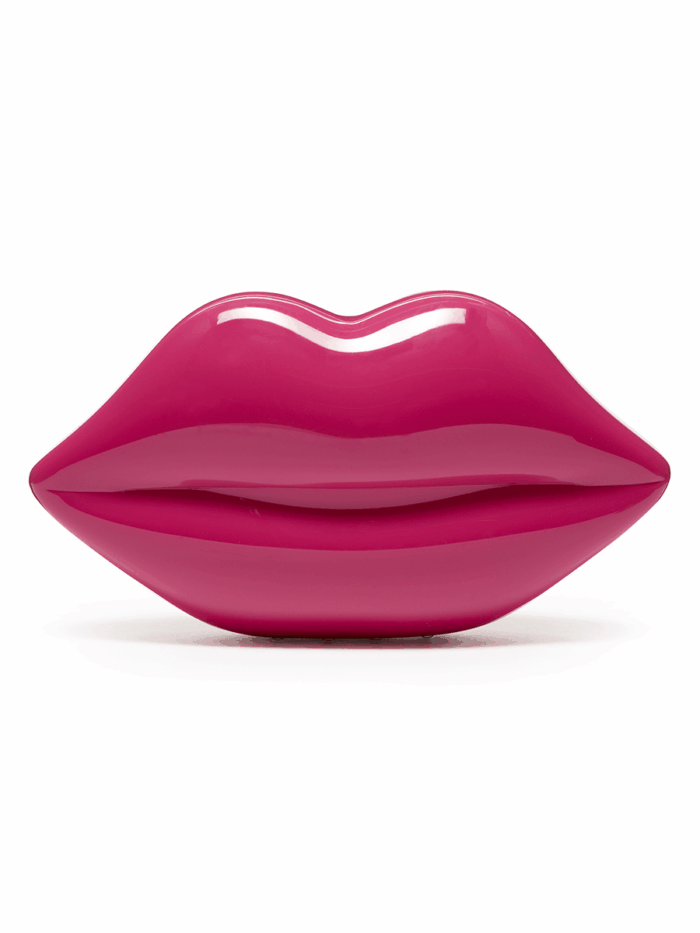 SHOCKING PINK PERSPEX LIPS CLUTCH - Image 1