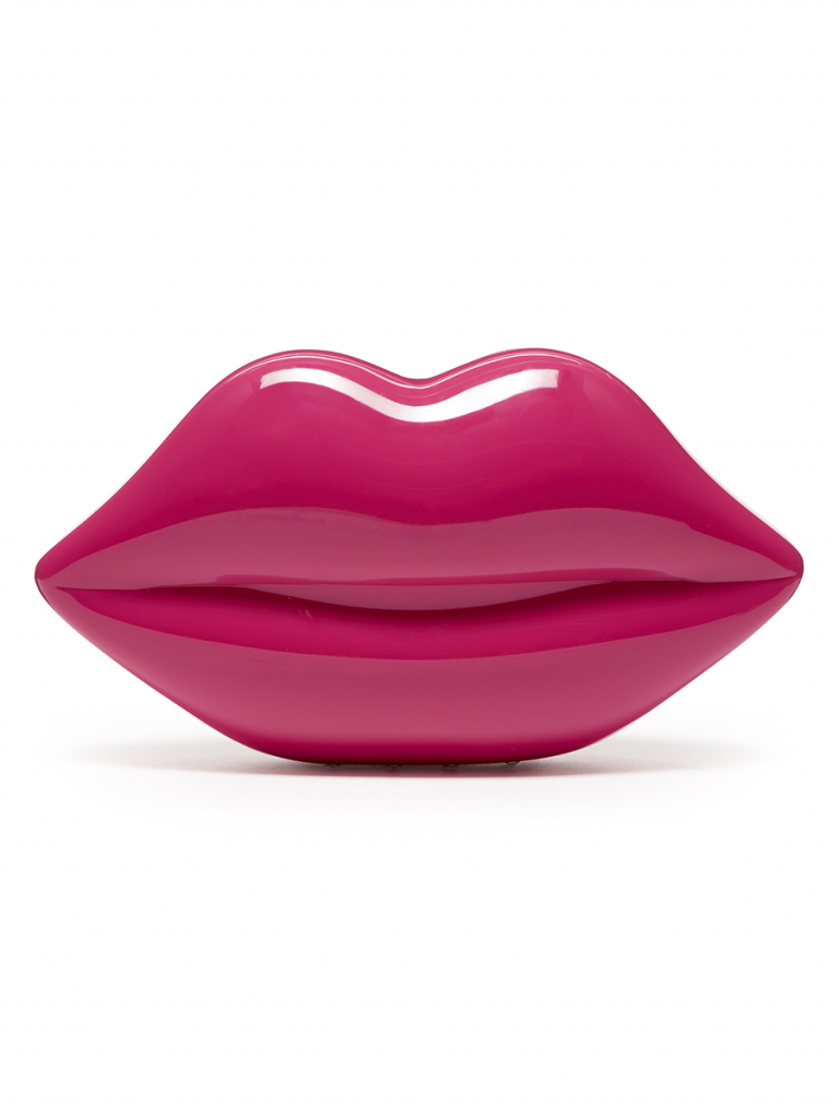 SHOCKING PINK PERSPEX LIPS CLUTCH