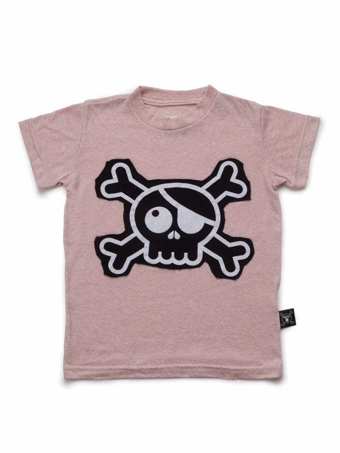 SKULL PATCH T-SHIRT POWDER PINK - Image 1