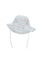 LIGHT BLUE GRID SUN HAT