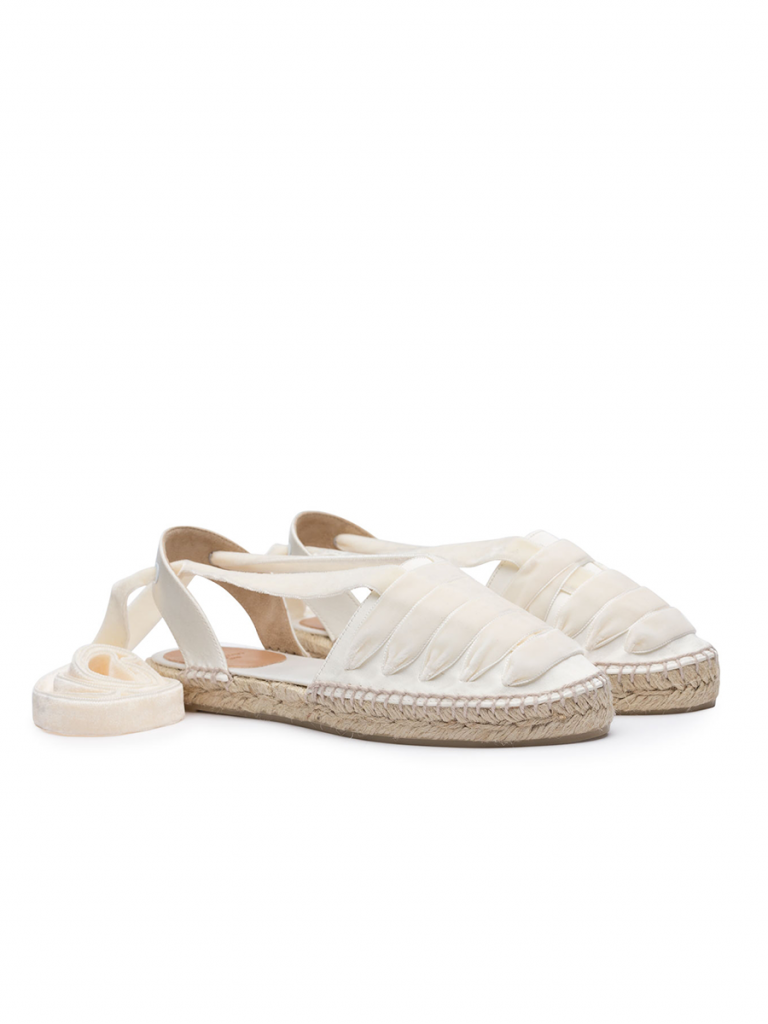 KIMITA FLAT SATIN BERIBBONED ESPADRILLE