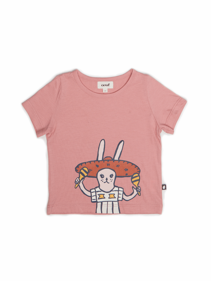 TEE SHIRT ROSE / SOMBRERO BUNNY - Image 1