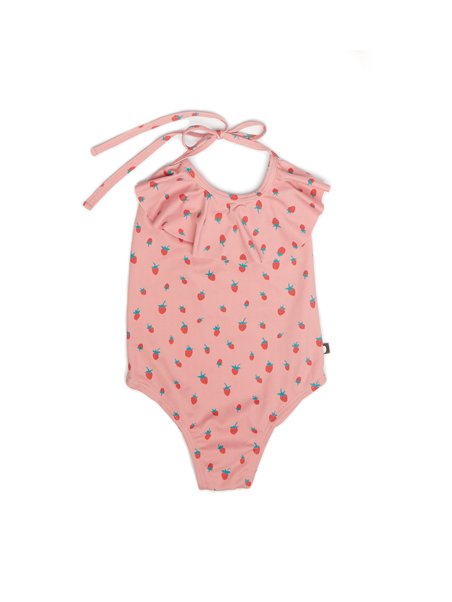 HALTER BATHING SUIT ROSE / STRAWBERRIES – Le Wardrobe