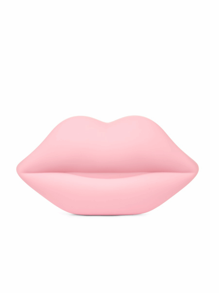 ROSE PINK POWDER COATED PERSPEX LIPS CLUTCH - Image 1