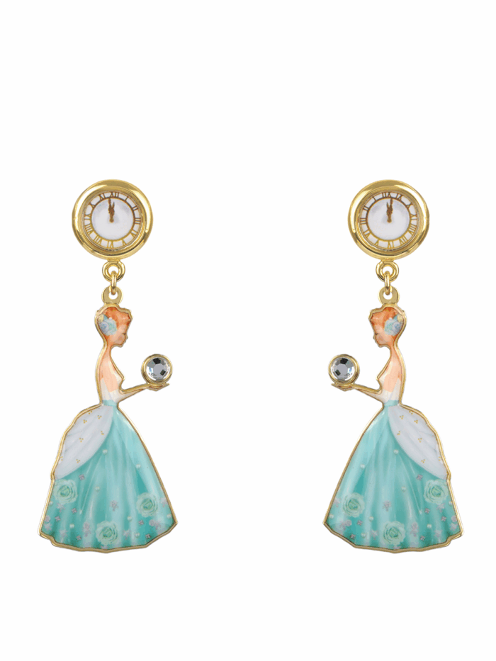CINDERELLA AND CLOCK EARRINGS - Image 1