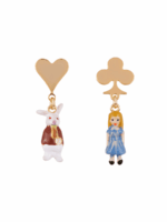 MINIATURES OF ALICE AND THE WHITE RABBIT EARRINGS