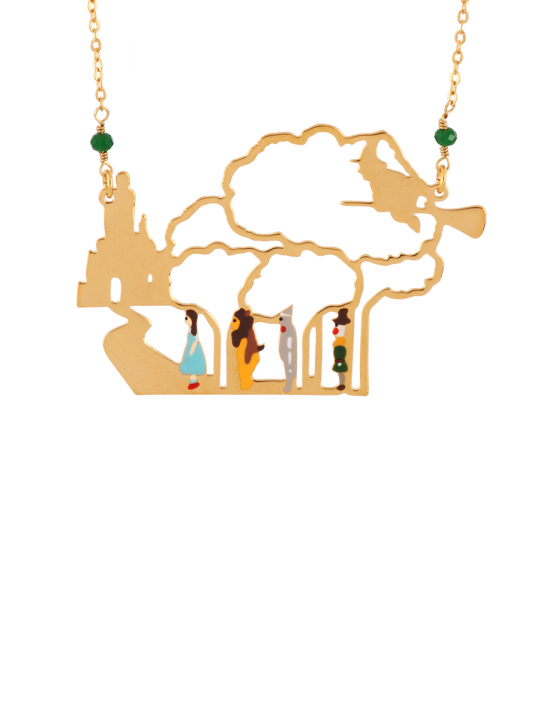 WONDERFUL WIZARD OF OZ'S CHARACTERS ON THEIR WAY TO THE EMERALD CITY LONG NECKLACE