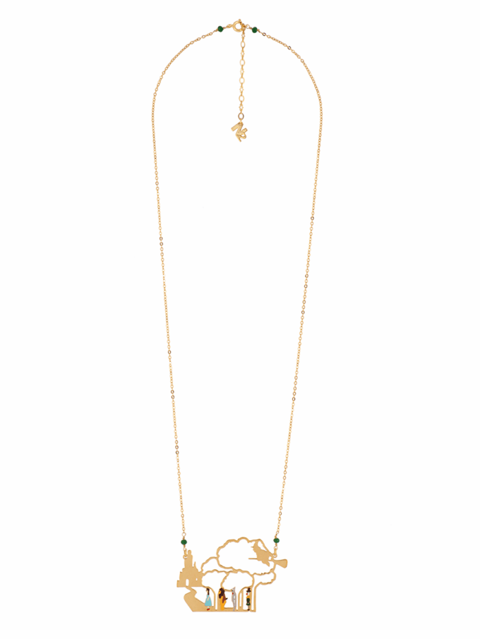 WONDERFUL WIZARD OF OZ'S CHARACTERS ON THEIR WAY TO THE EMERALD CITY LONG NECKLACE - Image 1
