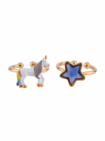 UNICORN AND STAR SET OF 2 ADJUSTABLE RINGS