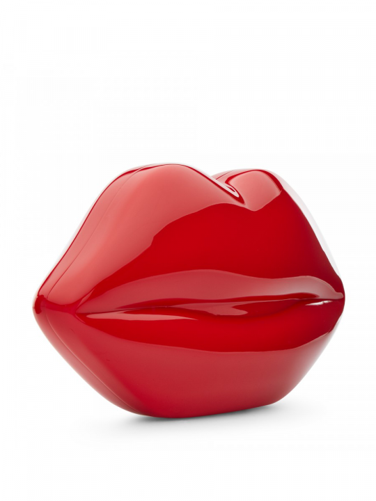 LARGE RED PERSPEX LIPS CLUTCH