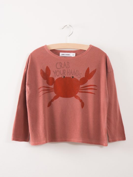 T-SHIRT CRAB YOUR HANDS DUSTY RED