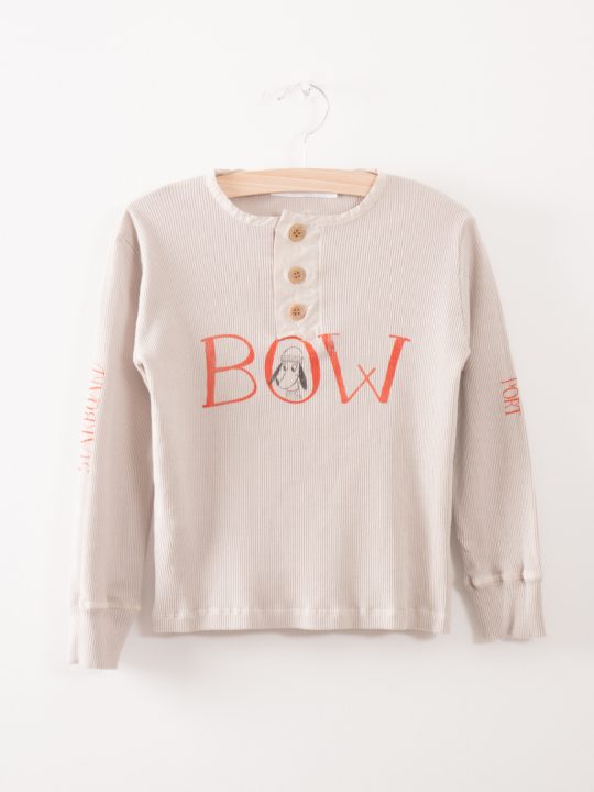 BUTTONS T-SHIRT BOW SILVER CLOUD