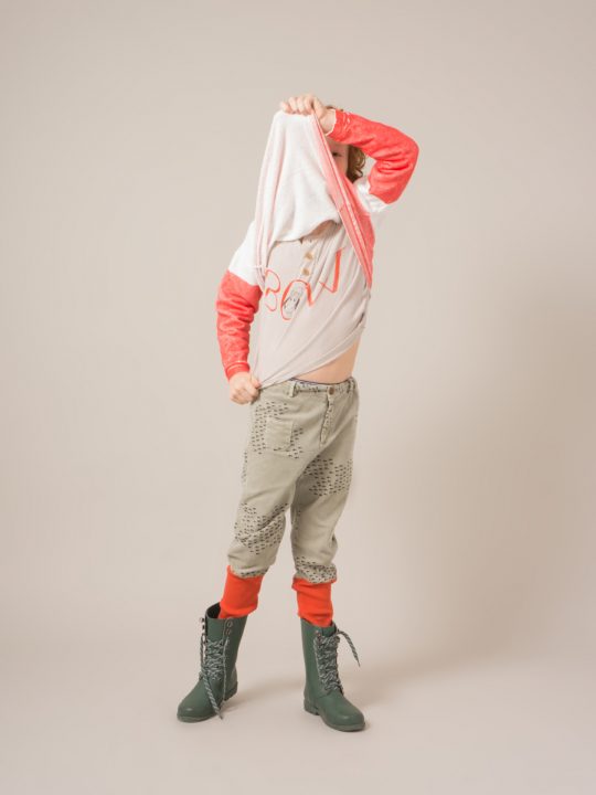 BUTTONS T-SHIRT BOW SILVER CLOUD