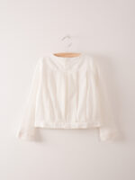 PLEATED BLOUSE LOUP EMBR. OFF WHITE - Image 2