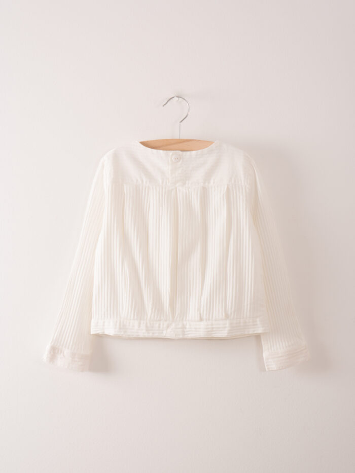 PLEATED BLOUSE LOUP EMBR. OFF WHITE - Image 2