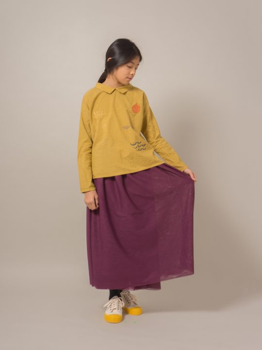 BUTTONS BLOUSE SEA JUNK EMBR. MUSTARD GOLD