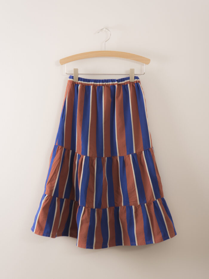 AWNING STRIPES LONG SKIRT DUSTY RED - Image 2
