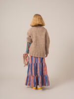 AWNING STRIPES LONG SKIRT DUSTY RED - Image 5