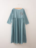 PRINCESS DRESS LOUP EMBR. SMOKE BLUE