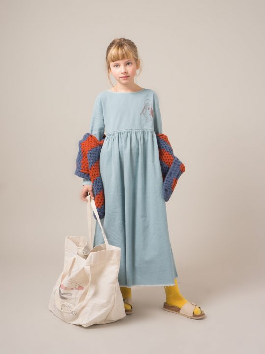 PRINCESS DRESS LOUP EMBR. SMOKE BLUE